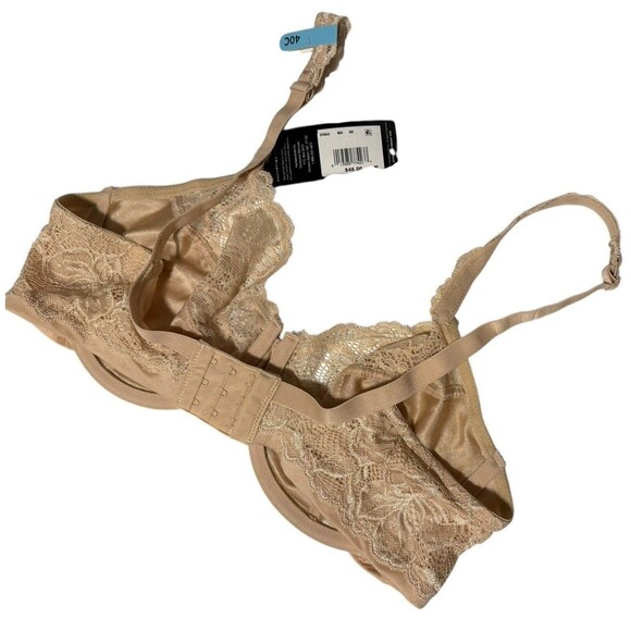 Bali Bra 40C NWT Underwire Lace Cups 6543 Full Coverage Adjustable Straps Tan - Picture 2 of 4